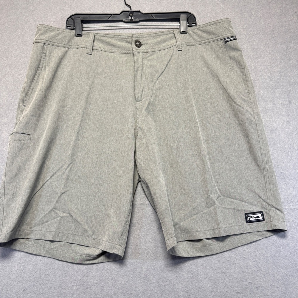 Pelagic Deep Sea Hybrid Shorts Mens 42 Heather Grey Fishing Board Shorts Stretch